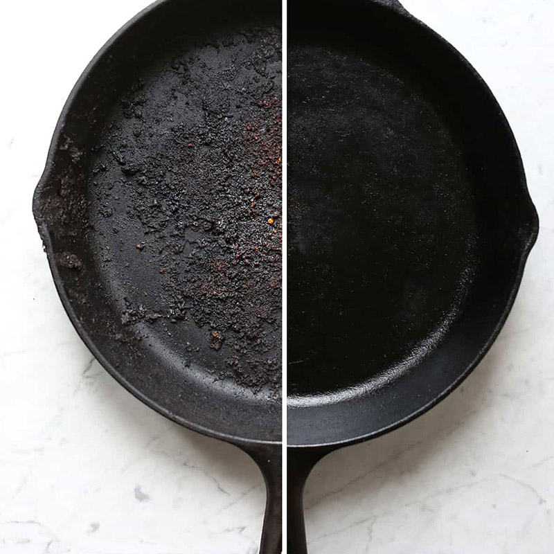 Cleaning precautions about the cast iron pan 